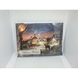 Trimming The Tree Terry Redlin Christmas Greeting Card w/ Envelope MG49